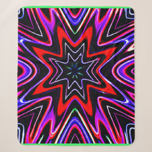 Farbenfrohe Neon Vibes Pattern Sherpadecke
