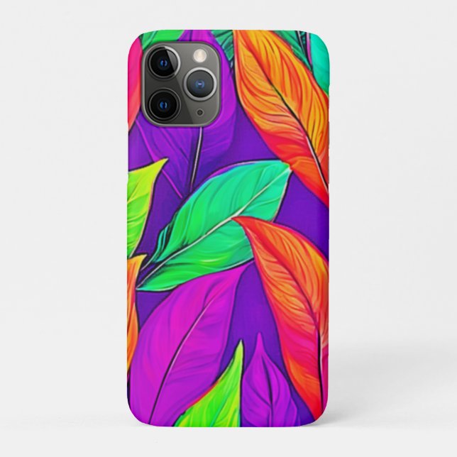 Farbenfrohe neonätherische Blätter Muster Case-Mate iPhone Hülle (Rückseite)