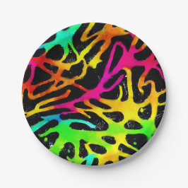 Farbenfrohe Neonfarbenanstriche für Spritzer Pappteller