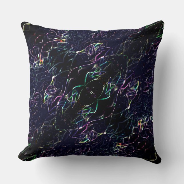 Farbenfrohe neonfarbene Blume mit auffälligen Lini Kissen (Vorderseite)