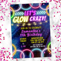Farbenfrohe Neonleuchten Glühen Crazy Girl's Party