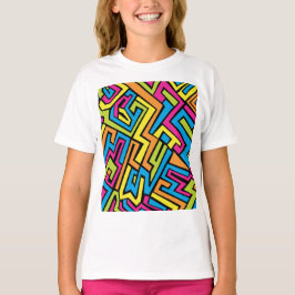 Farbenfrohe Neonstraße Art Pattern T-Shirt