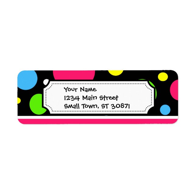 Farbenfrohe Neonstreifen Polka Dots Pink Aquamarin (Vorne)