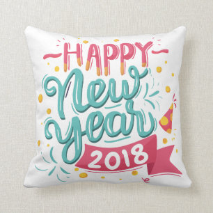 Farbenfrohe Neujahrskissen Kissen