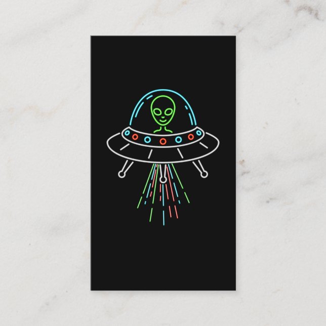 Farbenfrohe Niedliche Alien Entführung Visitenkarte (Vorderseite)