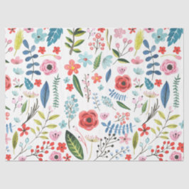 Farbenfrohe Niedliche Blume und Blattmuster Seidenpapier