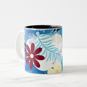 Farbenfrohe Niedliche Daisis Ferns Bubbles Wolkenm Zweifarbige Tasse