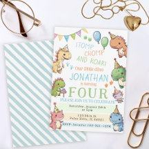 Farbenfrohe niedliche Dinosaurier Junge Dino Gebur