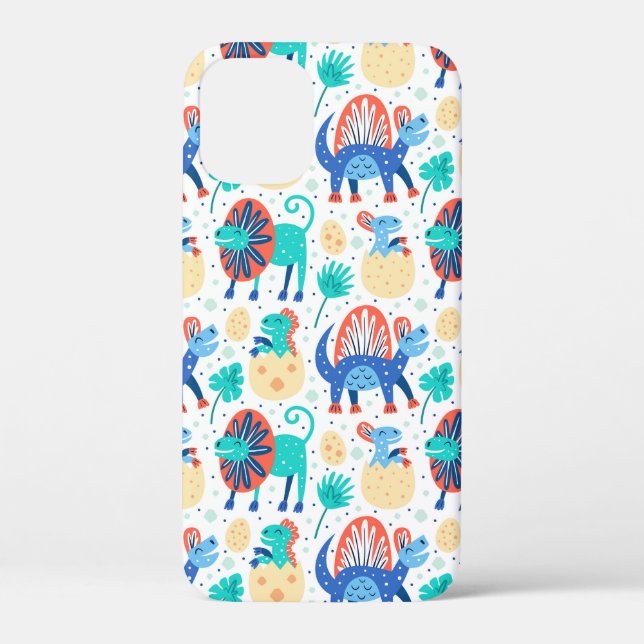 Farbenfrohe niedliche Dinosaurier-Muster Case-Mate iPhone Hülle (Rückseite)