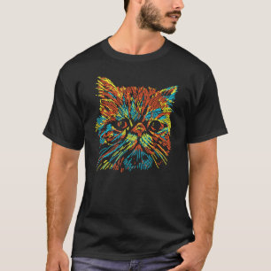 farbenfrohe niedliche Exotic Shorthair Katzenkunst T-Shirt