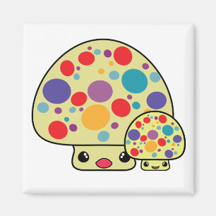 Farbenfrohe Niedliche Gepunktete Kawaii Pilz Magnet