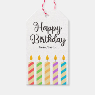 Farbenfrohe Niedliche Happy Birthday Candles Geschenkanhänger