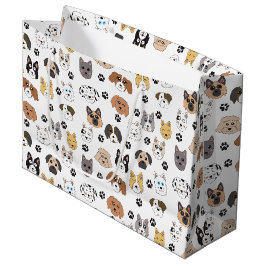 Farbenfrohe Niedliche Hunde & Hundeschlittenmuster Große Geschenktüte