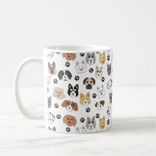 Farbenfrohe Niedliche Hunde & Hundeschlittenmuster Kaffeetasse