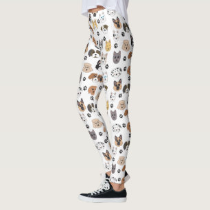 Farbenfrohe Niedliche Hunde & Hundeschlittenmuster Leggings