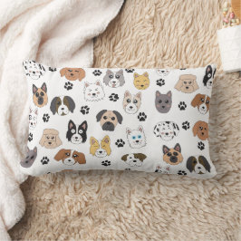 Farbenfrohe Niedliche Hunde & Hundeschlittenmuster Lendenkissen
