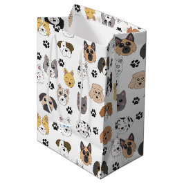 Farbenfrohe Niedliche Hunde & Hundeschlittenmuster Mittlere Geschenktüte