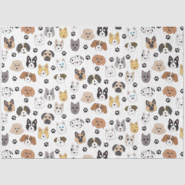 Farbenfrohe Niedliche Hunde & Hundeschlittenmuster Seidenpapier