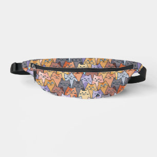Farbenfrohe Niedliche Katzenkratzenmuster Katzenge Bauchtasche