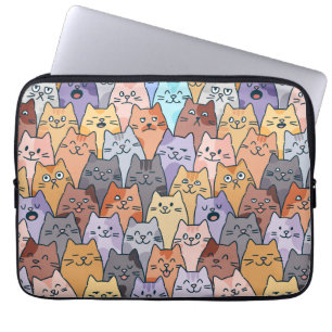 Farbenfrohe Niedliche Katzenkratzenmuster Katzenge Laptopschutzhülle
