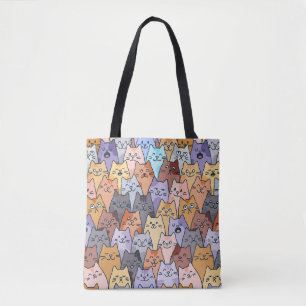 Farbenfrohe Niedliche Katzenkratzenmuster Katzenge Tasche