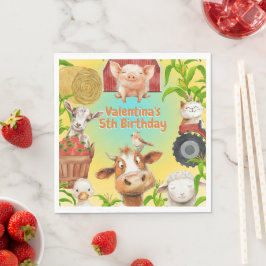 Farbenfrohe Niedliche Landtiere Barnyard Kindergeb Serviette