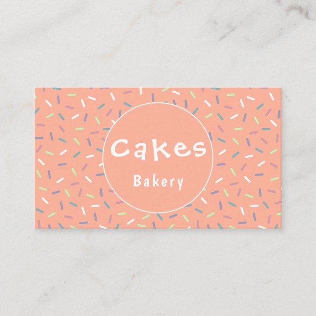 Farbenfrohe Niedliche Sprinklen Bäckerei Business  Visitenkarte (Vorderseite)