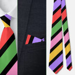 Farbenfrohe Niedliche Streifenmuster Krawatte<br><div class="desc">Farbenfrohe Niedliche Streifen Pattern Nacken Krawatte.</div>
