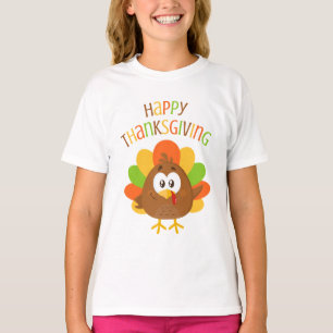 Farbenfrohe Niedliche Türkei Fall glücklich Thanks T-Shirt