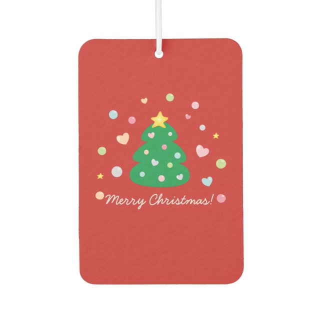 Farbenfrohe Niedliche Weihnachtsbaume Autolufterfrischer (Vorderseite)
