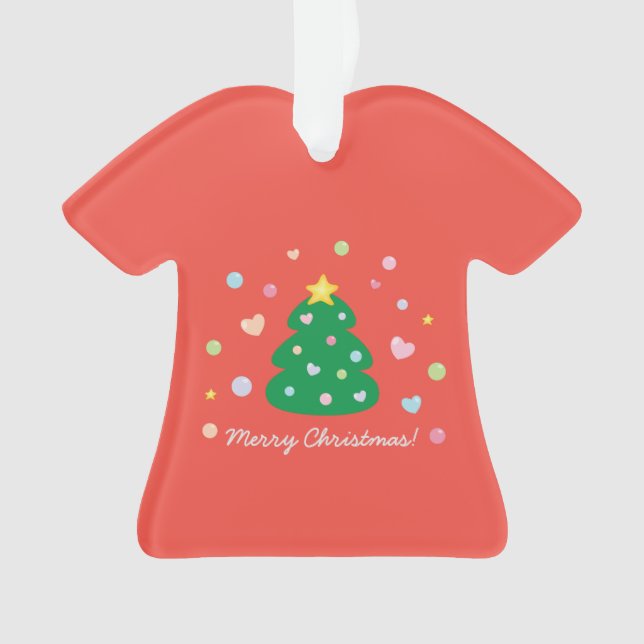Farbenfrohe Niedliche Weihnachtsbaume Ornament (Vorderseite)