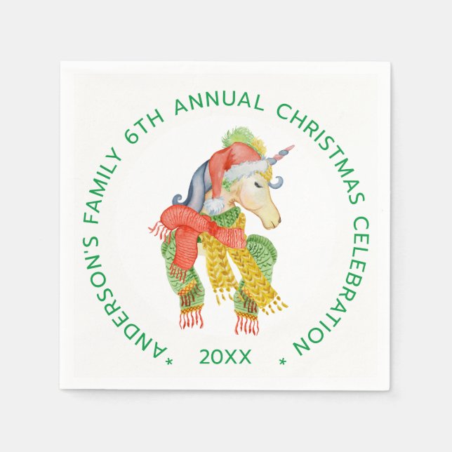 Farbenfrohe Niedliche Weihnachtsfeier Serviette (Vorderseite)
