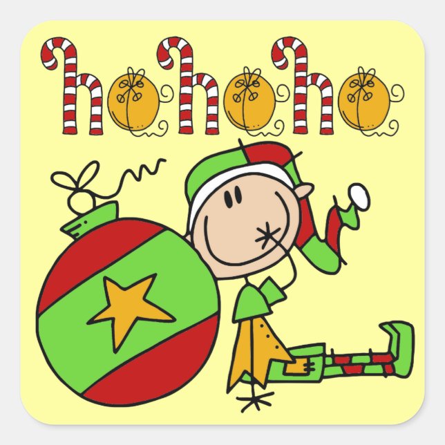 Farbenfrohe Niedliche Weihnachtsferien Quadratischer Aufkleber (Vorderseite)