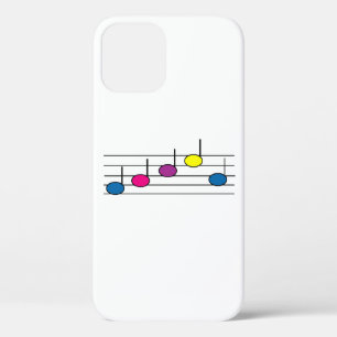 Farbenfrohe Noten auf dem Notenlinien-Muster Case-Mate iPhone Hülle