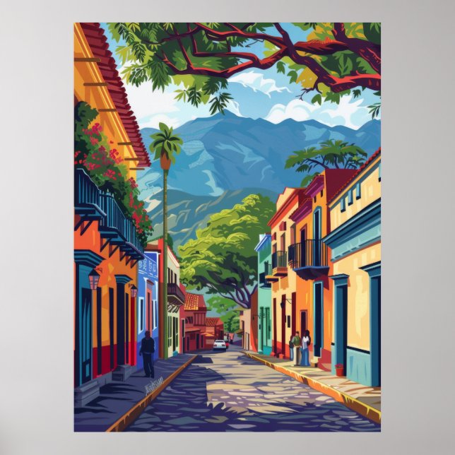 Farbenfrohe Oaxaca Folk Kunst, Dichtung und Musik Poster (Vorne)