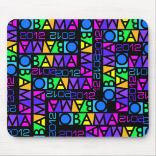 Farbenfrohe Obama-Mousepad 2012 Mousepad
