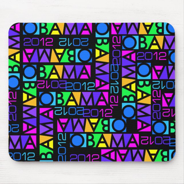 Farbenfrohe Obama-Mousepad 2012 Mousepad (Vorne)