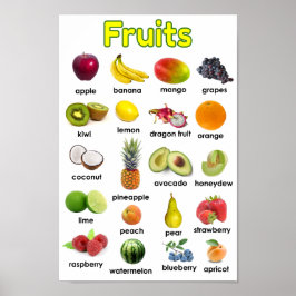 Farbenfrohe Obstposter Poster