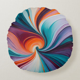 Farbenfrohe Ölfarbe Art Rundwurfkissen Rundes Kissen
