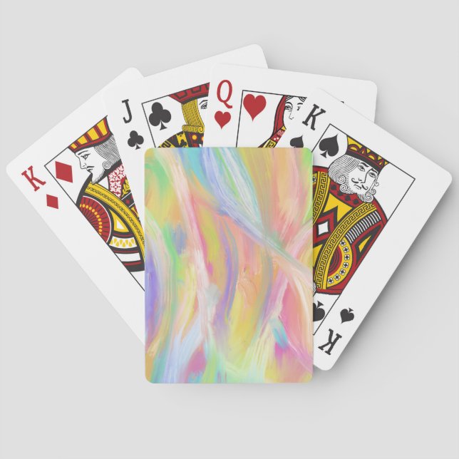 Farbenfrohe Ölgemälde Abstrakt Art Regenbogen Spielkarten (Rückseite)