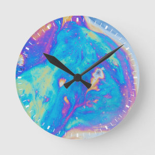 Farbenfrohe Ölstrukturen, Kanada Runde Wanduhr
