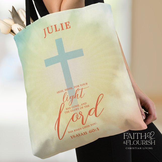 Farbenfrohe Ombre Cross Bible Verse Personalisiert Tasche (Von Creator hochgeladen)