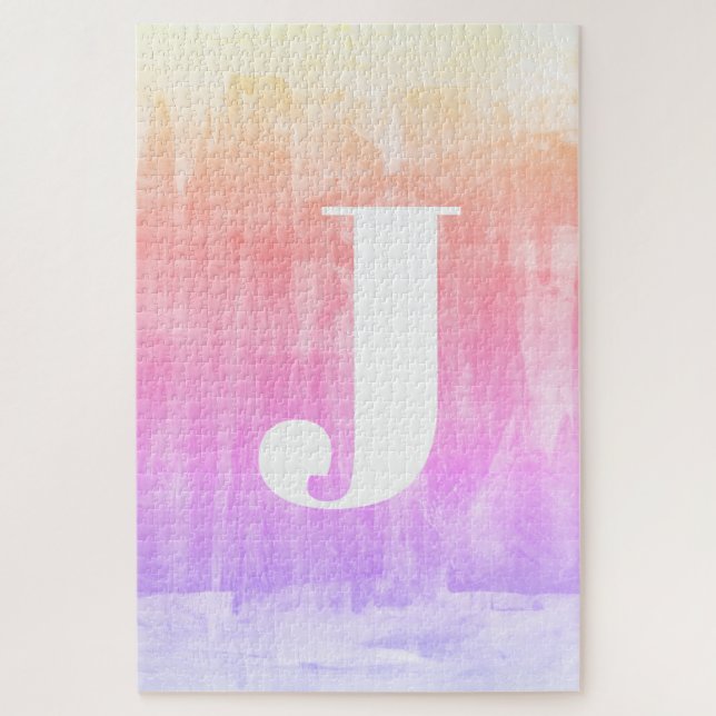Farbenfrohe Ombre Gradient Monogram (Vertikal)