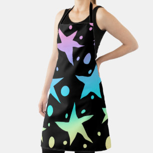 Farbenfrohe Ombre Stars und Polka Dots Collection Schürze