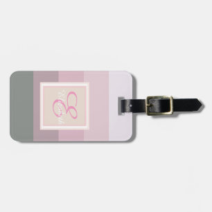 Farbenfrohe Ombre Streifen Monogram Personalisiert Gepäckanhänger
