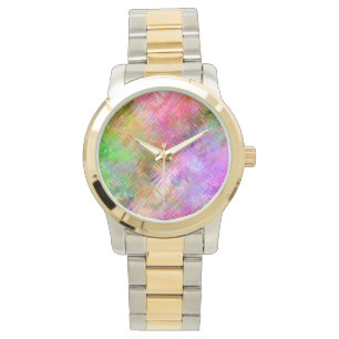 Farbenfrohe Opal Glassy Textur Armbanduhr