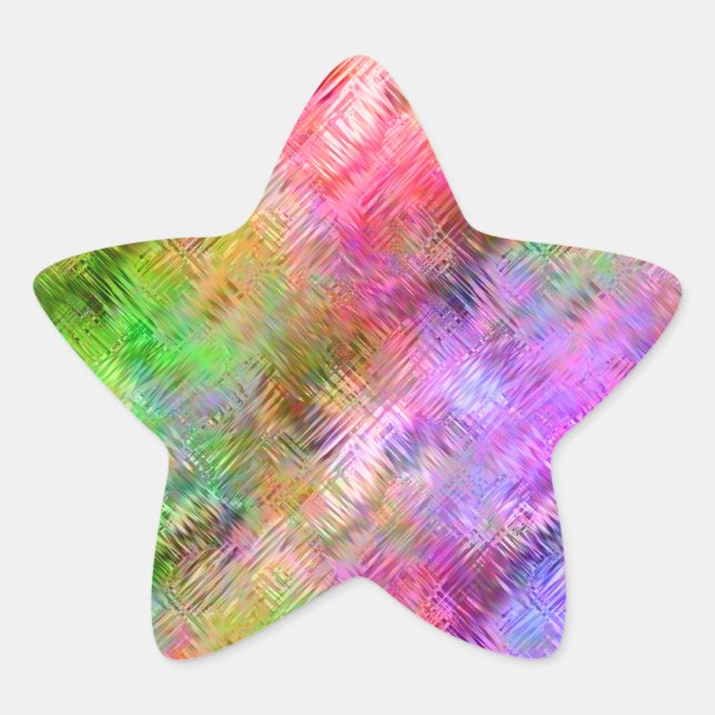 Farbenfrohe Opal Glassy Textur Stern-Aufkleber (Vorderseite)