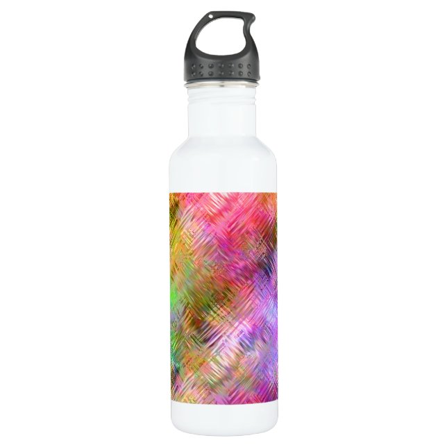 Farbenfrohe Opal Glassy Textur Trinkflasche (Vorderseite)