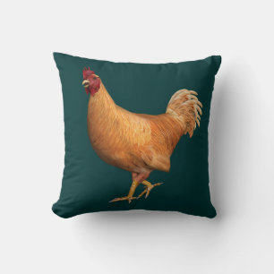 Farbenfrohe Orange Rooster Kissen