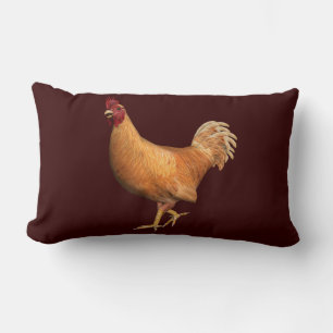 Farbenfrohe Orange Rooster Lendenkissen